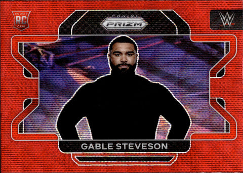 2022 Gable Steveson Panini Prizm WWE ROOKIE RED WAVE RC #23 Monday Night Raw 1