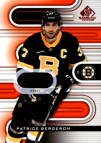 2022-23 Patrice Bergeron Upper Deck SP Game Used RED JERSEY RELIC #94 Boston Bruins