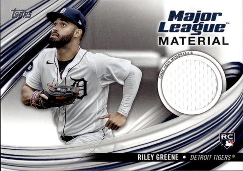 2023 Riley Greene Topps Update ROOKIE MAJOR LEAGUE MATERIAL JERSEY RELIC RC #MLM-RG Detroit Tigers