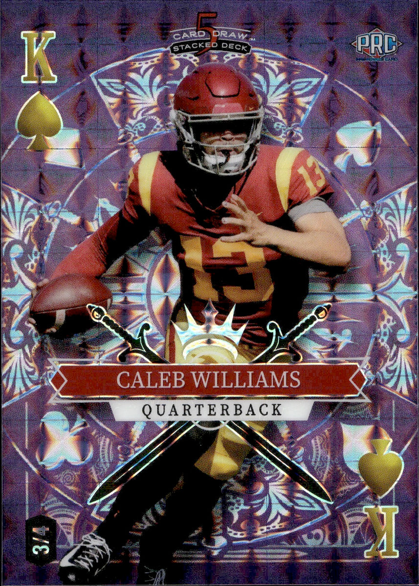 2023 Caleb Williams Wild Card 5 Card Draw Stacked Deck PURPLE HYPER RO