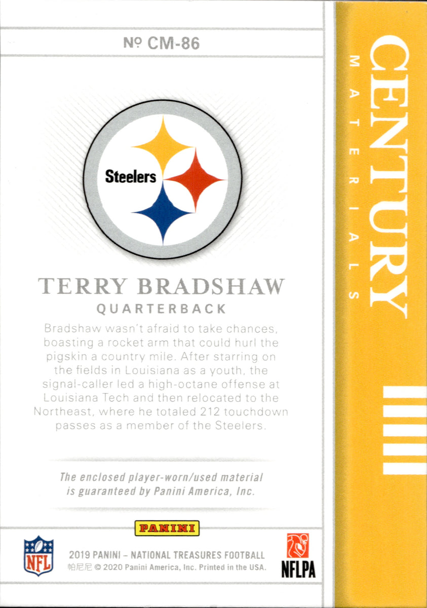 2019 Terry Bradshaw Panini National Treasures CENTURY MATERIALS PRIME