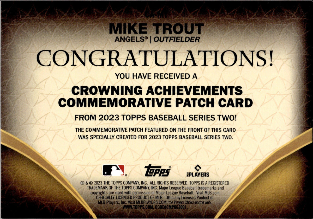 2022 Topps Series 1 Mike Trout Commemorative Jersey Number