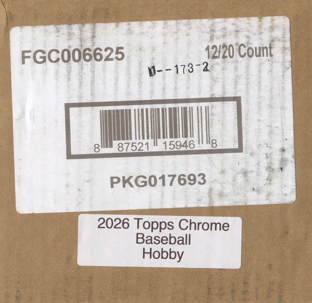 2026 Topps Chrome Baseball Hobby, 12 Box Case