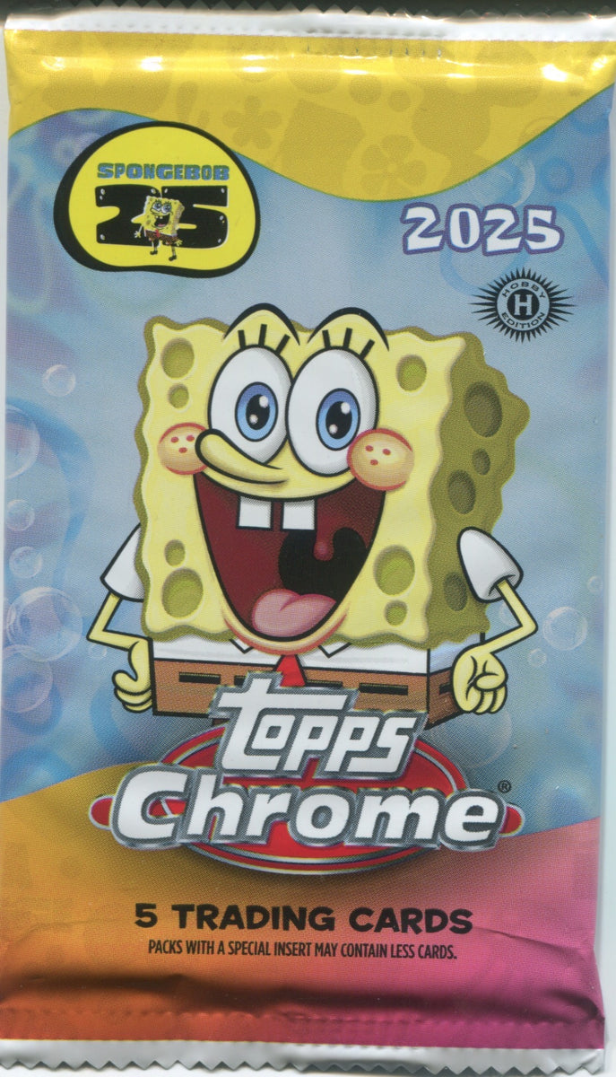 2025 Topps Chrome Spongebob Squarepants 25th Anniversary Hobby, Pack