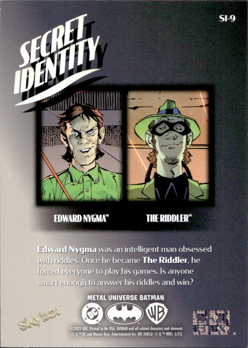 2025 The Riddler Edward Nygma Skybox Metal Universe Batman SECRET IDEN
