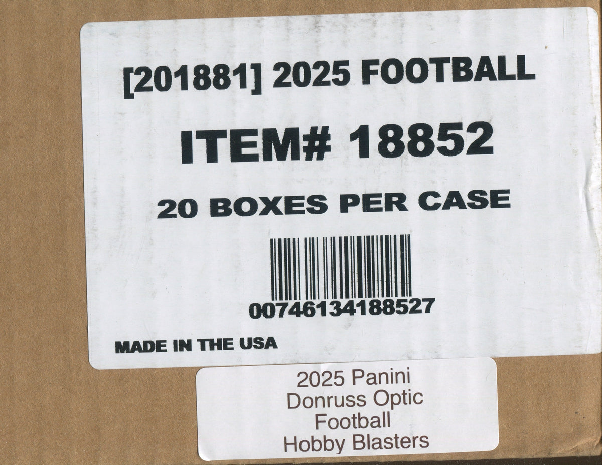 2025 Panini Donruss Optic Football Hobby, 20 Blaster Box Case (Blue Sc