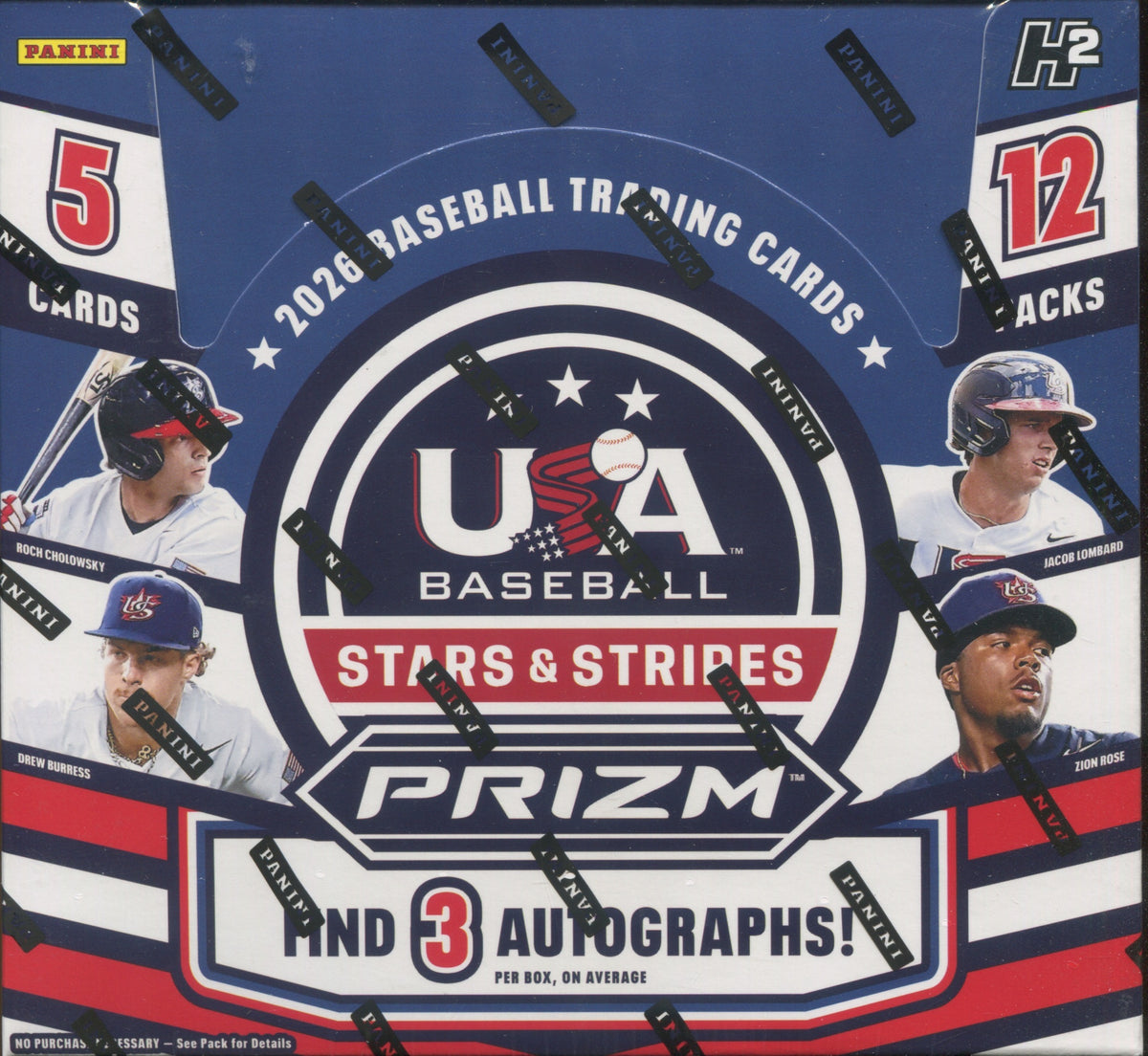 2026 Panini USA Stars & Stripes Prizm Baseball H2, 12 Box Case