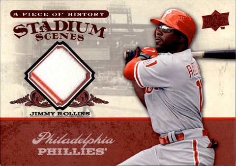2008 Jimmy Rollins Upper Deck A Piece of History STADIUM SCENES JERSEY RELIC #SS44 Philadelphia Phillies