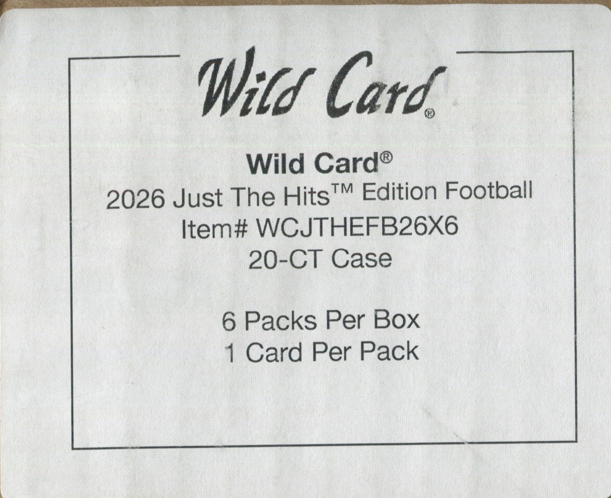 2026 Wild Card Alumination Just The Hits Football Hobby Jumbo, 20 Box