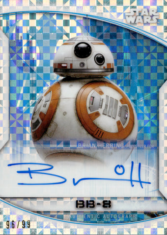 2020 Brian Herring puppeteer for BB-8 Topps Chrome Star Wars Perspectives XFRACTOR AUTO 96/99 AUTOGRAPH #A-BH