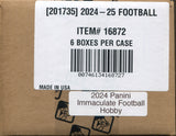 2024 Panini Immaculate Football Hobby, 6 Box Case