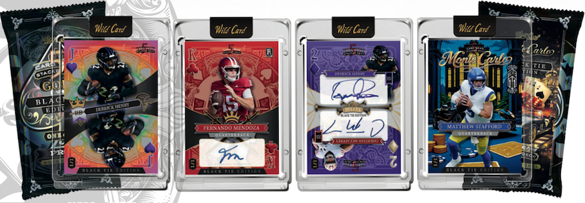 2026 Wild Card Five Card Draw Stacked Deck Gold Football Black Tie Edi