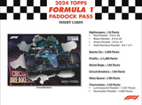2024 Topps Paddock Pass F1 Formula 1 Racing, Hanger Fat Pack