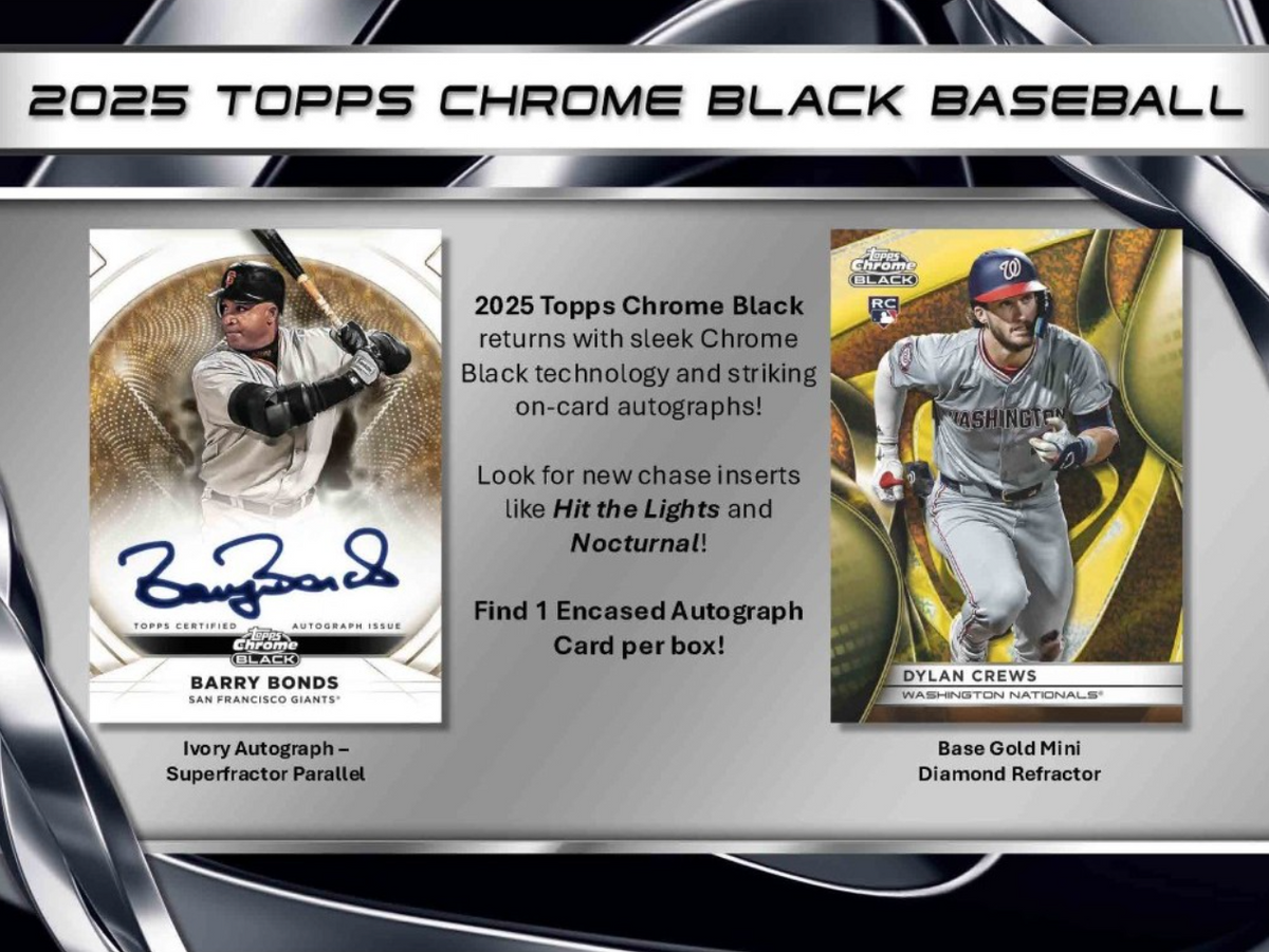 2025 Topps Chrome Black Baseball Hobby, Box