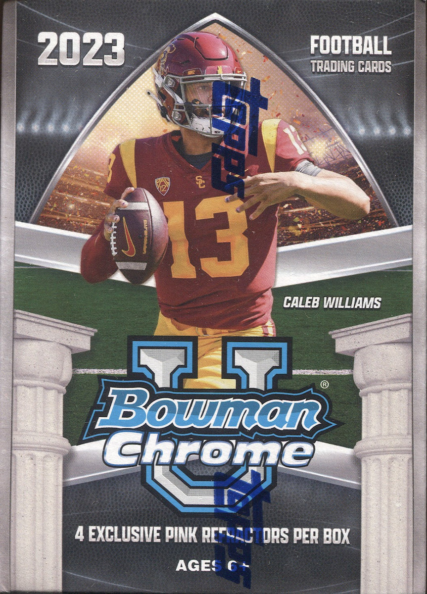 2022 Bowman Chrome University Football 7-Pack Blaster Box (Pink