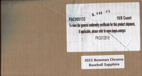 2023 Bowman Chrome Sapphire Edition Baseball Hobby, 10 Box Case