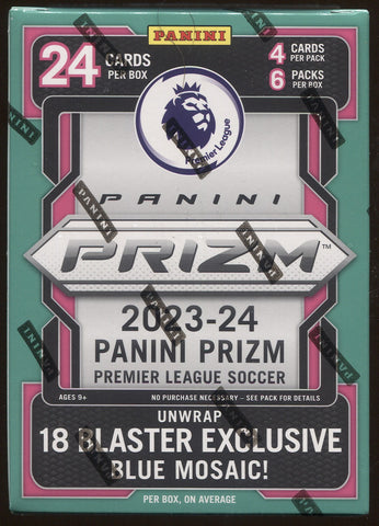 *JUST IN* 2023-24 Panini Prizm Premier League EPL Soccer Hobby, Blaster Box (Blue Mosaic)