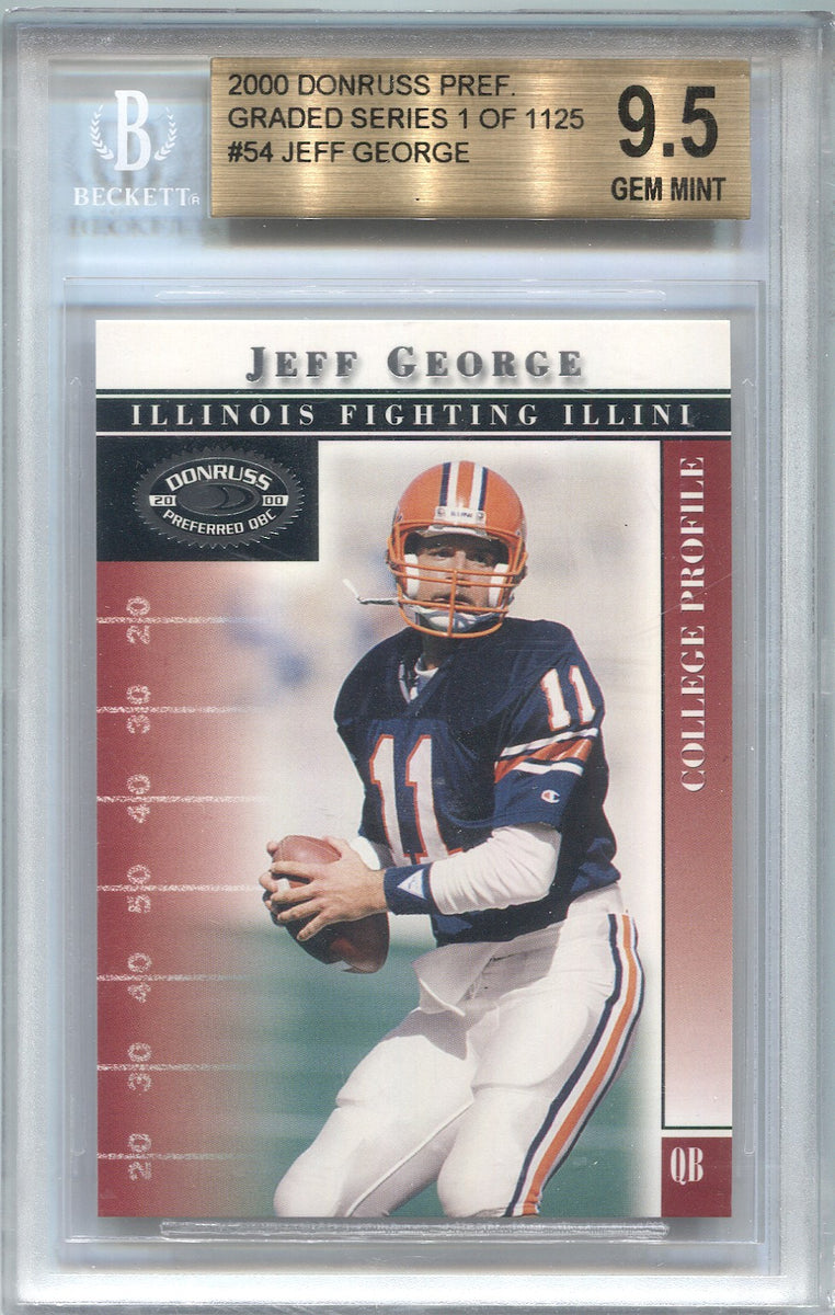 2000 Jeff George Donruss Preferred GRADED SERIES /1125 BGS 9.5 #54 Illinois  Fighting Illini 2219