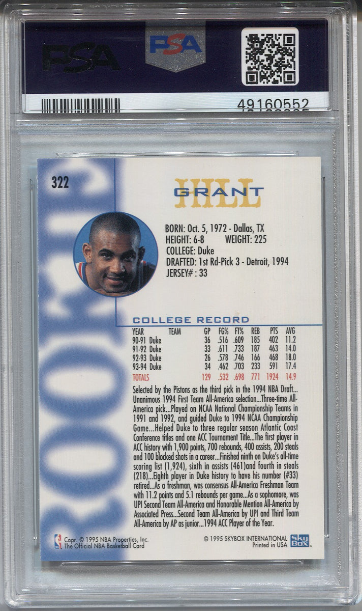 1994-95 Hoops #322 Grant Hill Rookie Card