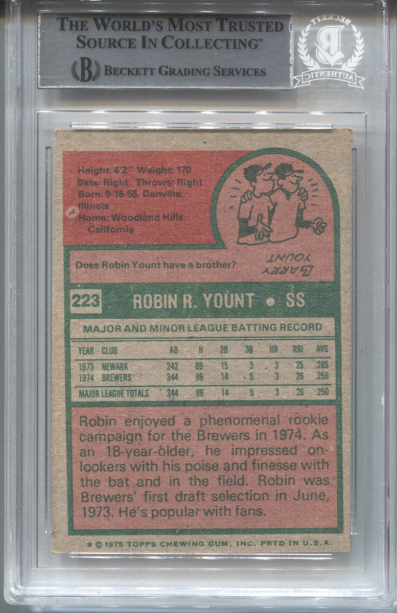 1975 Topps Robin Yount Milwaukee Brewers #223 Baseball Card