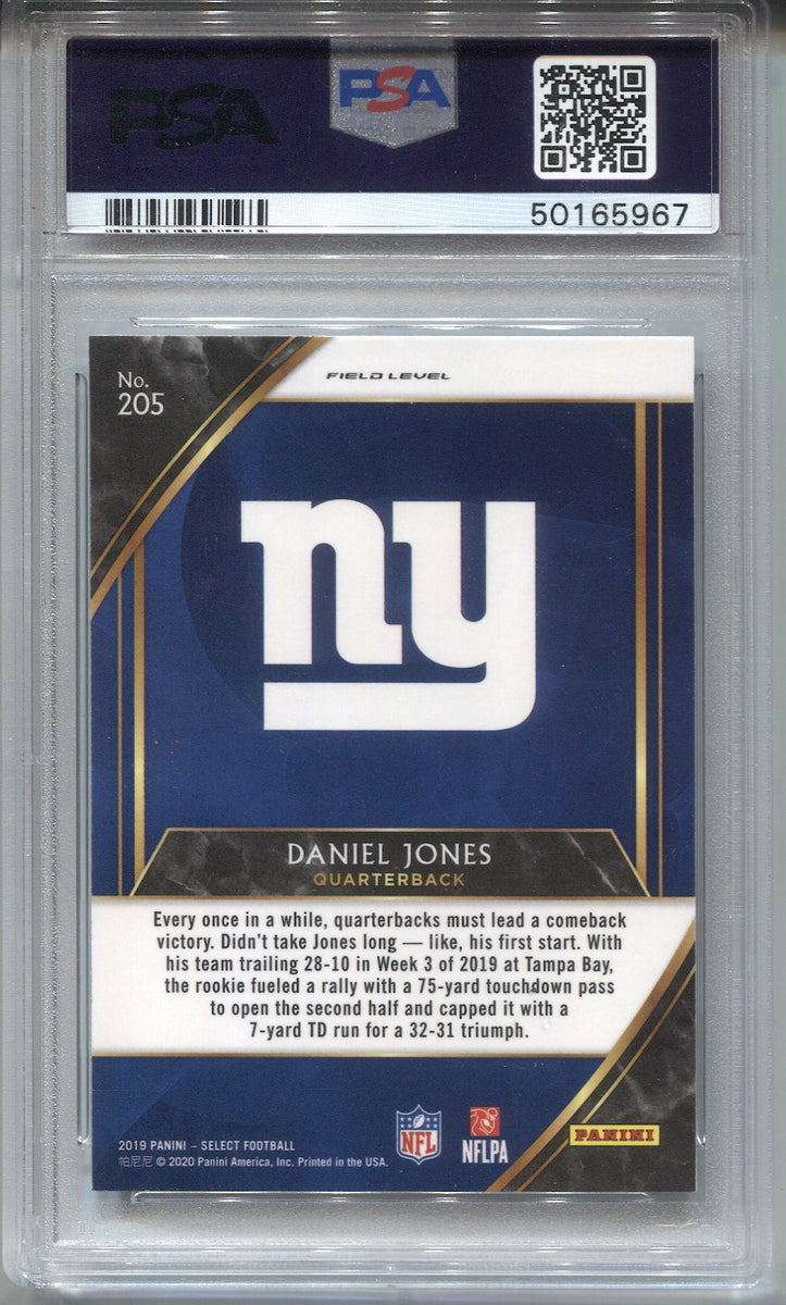 Daniel Jones New York Giants 2019 Panini Select Silver Prizm #157 PSA  Authenticated 9 Rookie Card