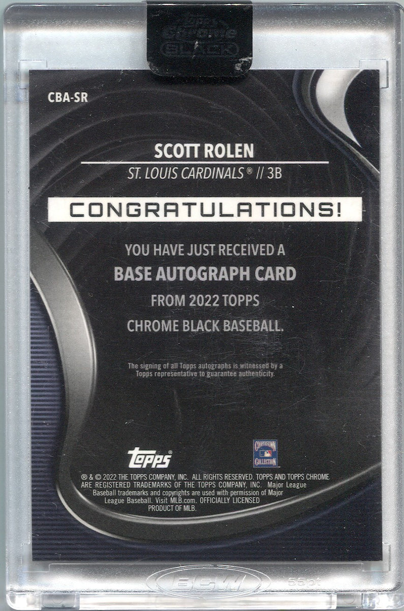 2022 Scott Rolen Topps Chrome Black AUTO AUTOGRAPH #CBA-SR St. Louis C