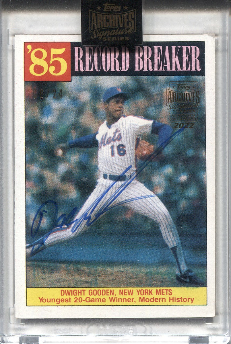 Autographed 1985 Topps New York Mets Dwight Doc Gooden rookie card