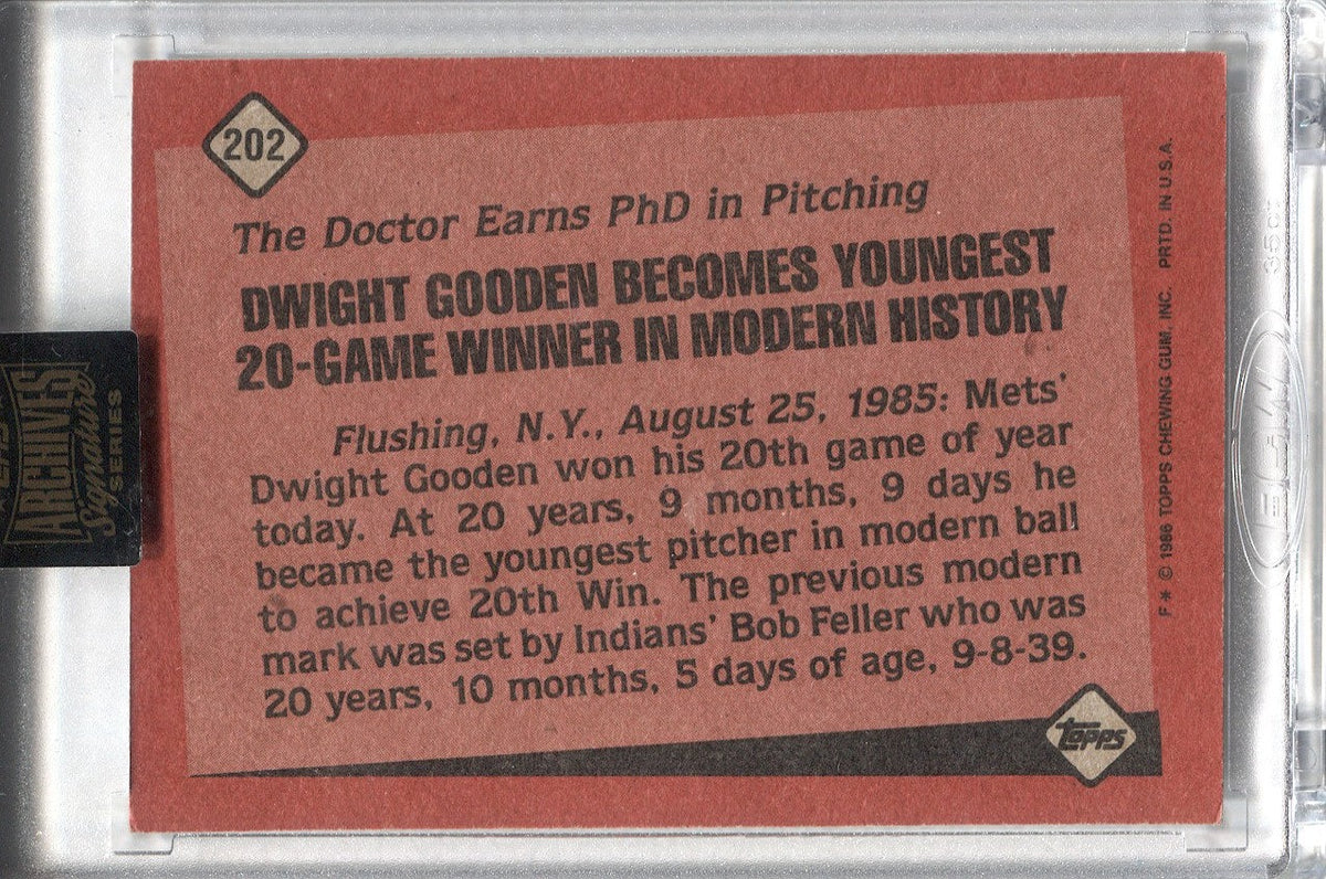 Dwight Gooden #202 Prices, 1986 Topps