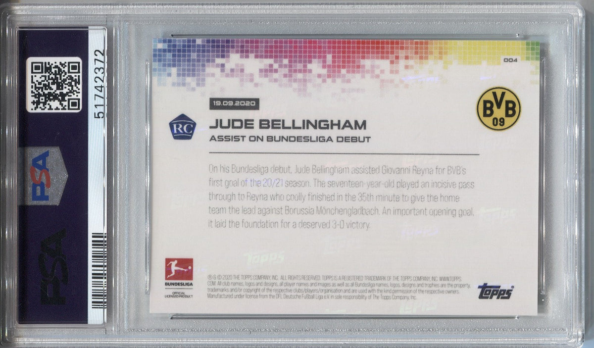 2020 Jude Bellingham Topps Now Bundesliga ROOKIE RC PSA 10 #4 Borussia