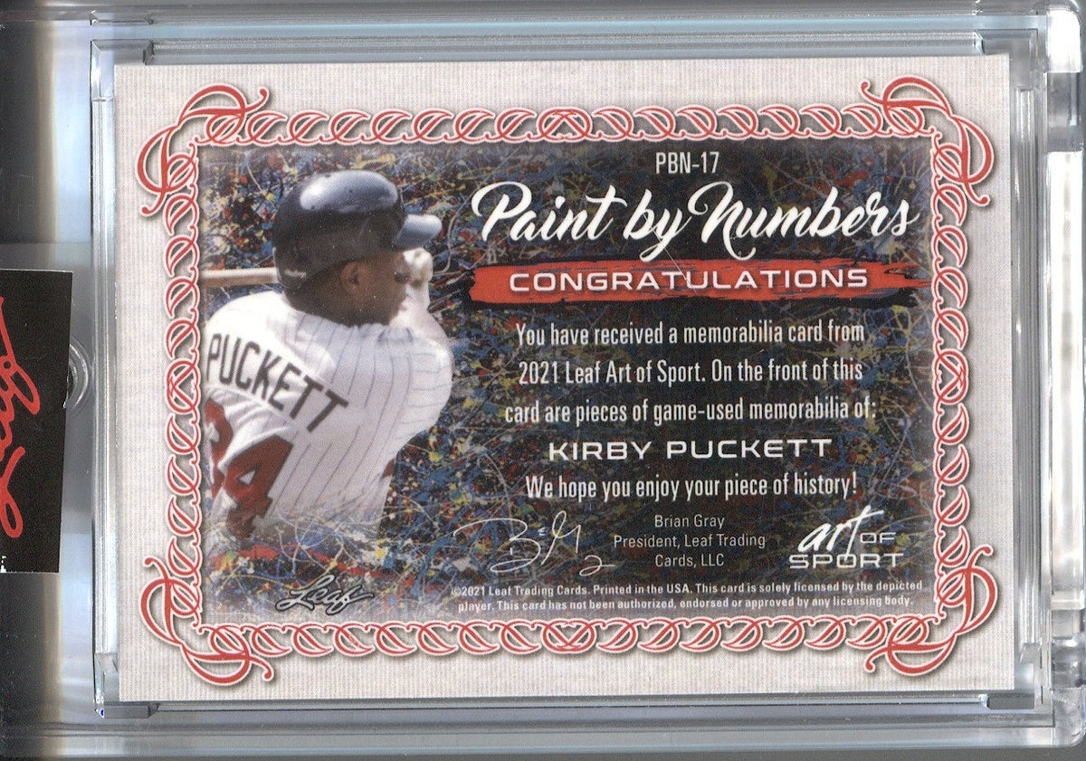 Kirby Puckett Game Worn Jersey Baseball Card