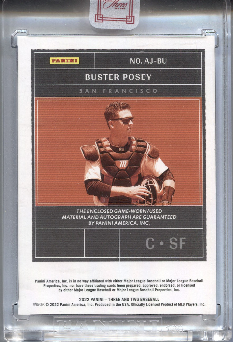 15/25 Buster Posey 2014 Panini Autographed Auto Signed Jersey Bat Relic  Card