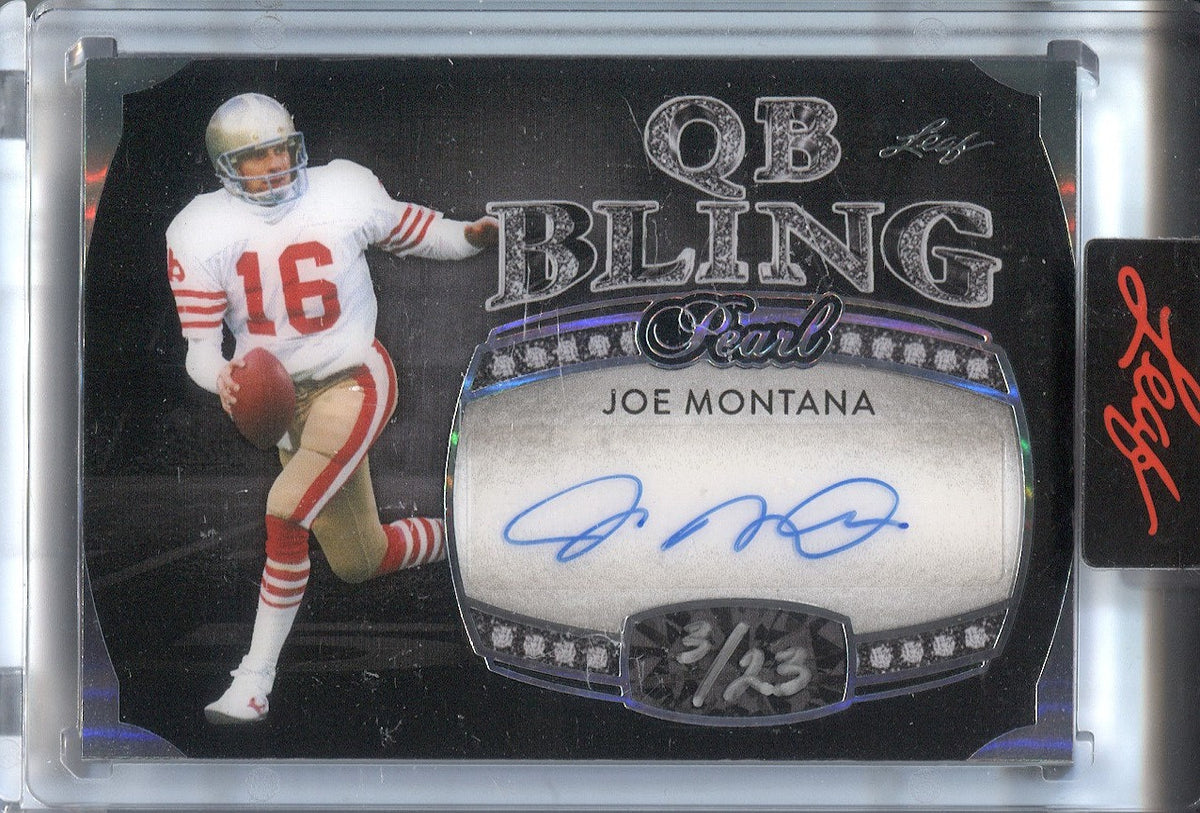 2021-22 Joe Montana Leaf Pearl QB BLING AUTO 02/23 AUTOGRAPH #QB-JM3 S