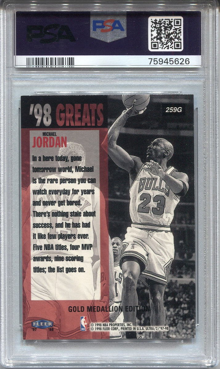 1997-98 Michael Jordan Fleer Ultra GOLD MEDALLION PSA 9 #259G Chicago