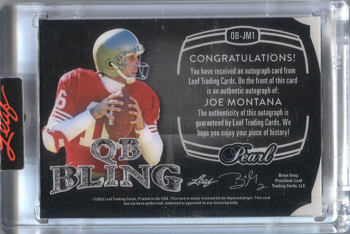 2021-22 Joe Montana Leaf Pearl QB BLING AUTO 08/16 AUTOGRAPH #QB-JM1 S