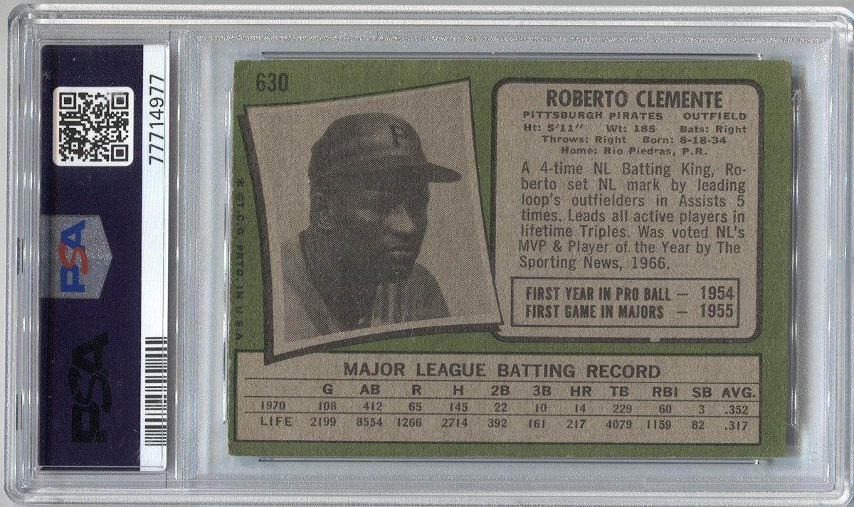 1971 Topps #630 Roberto Clemente