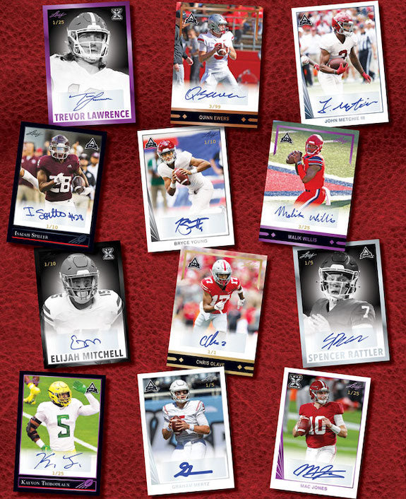 2021 store Leaf Leaf Valiant Football Hobby Box + 2021 Leaf Memories Football Hobby