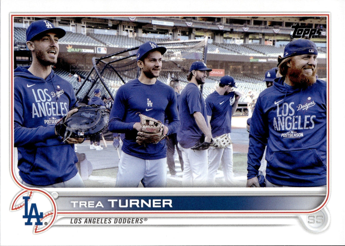 Autograph card signed by Los Angeles Dodgers Trea Turner.