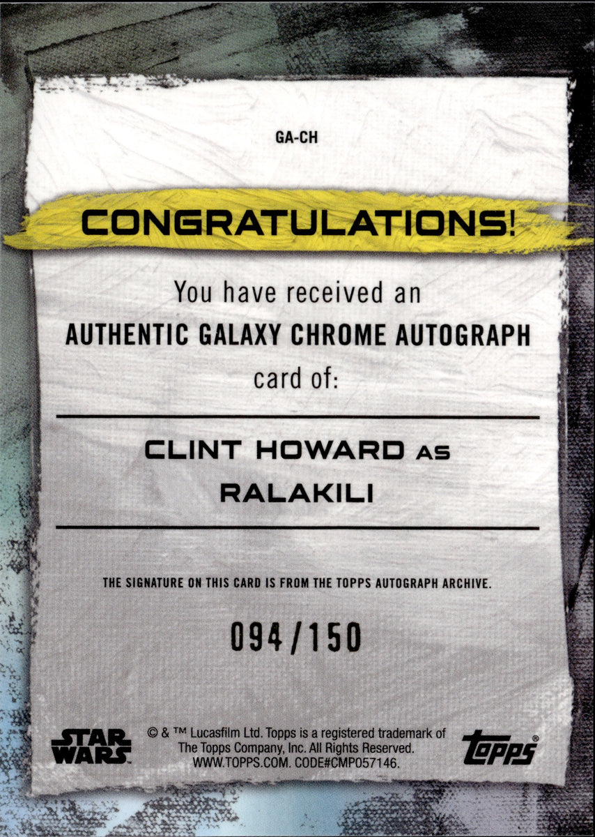 2022 Clint Howard as Ralakili Topps Star Wars Galaxy Chrome BLUE REFRA