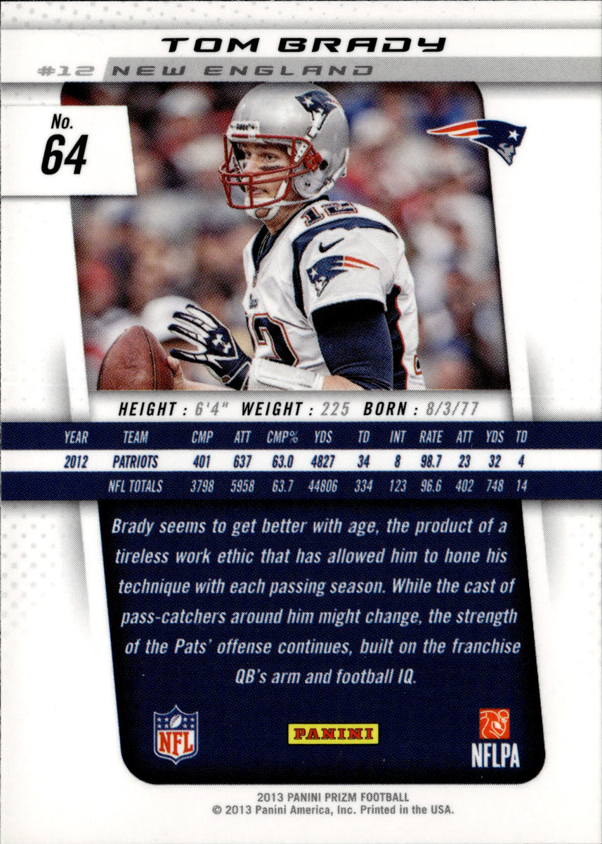 2013 Panini Prizm Camo Prizm Tom Brady PSA 10! Low POP! #64 Patriots Gem  Mint