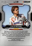 2022 Cole Moore Panini Prizm HYPER BLUE AND CAROLINA BLUE SENSATIONAL SIGNATURES AUTO 05/25 AUTOGRAPH #S-CM NASCAR