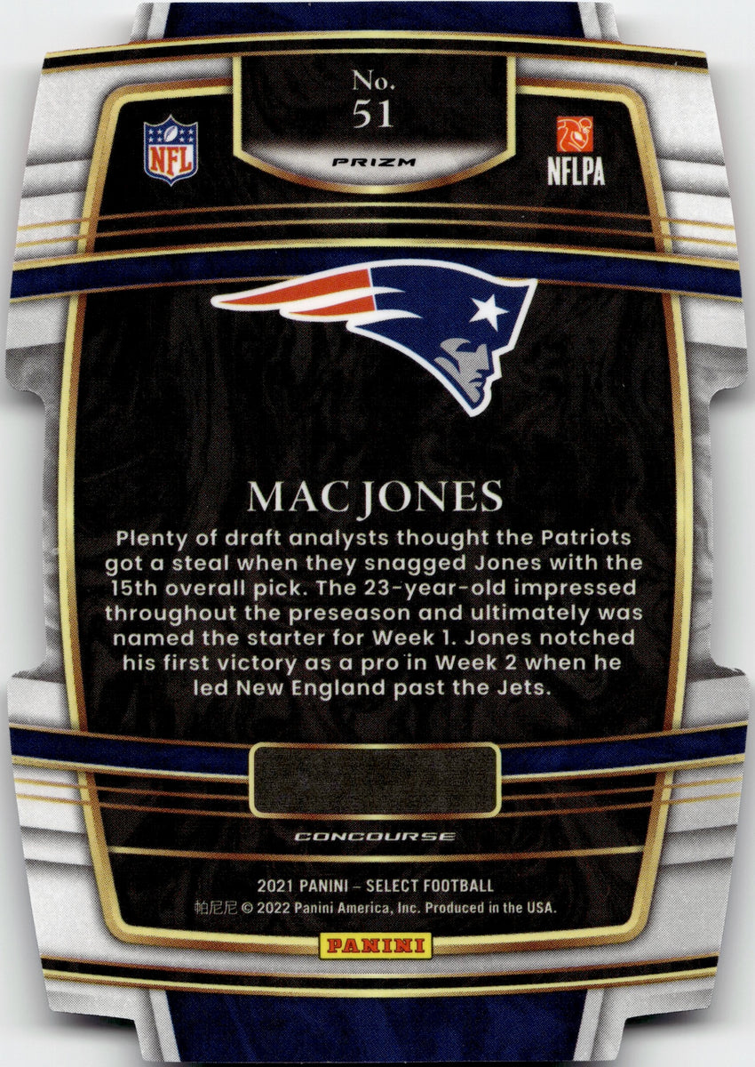 Mac Jones 2021 Panini Select Concourse Rookie Card #51 New England Patriots