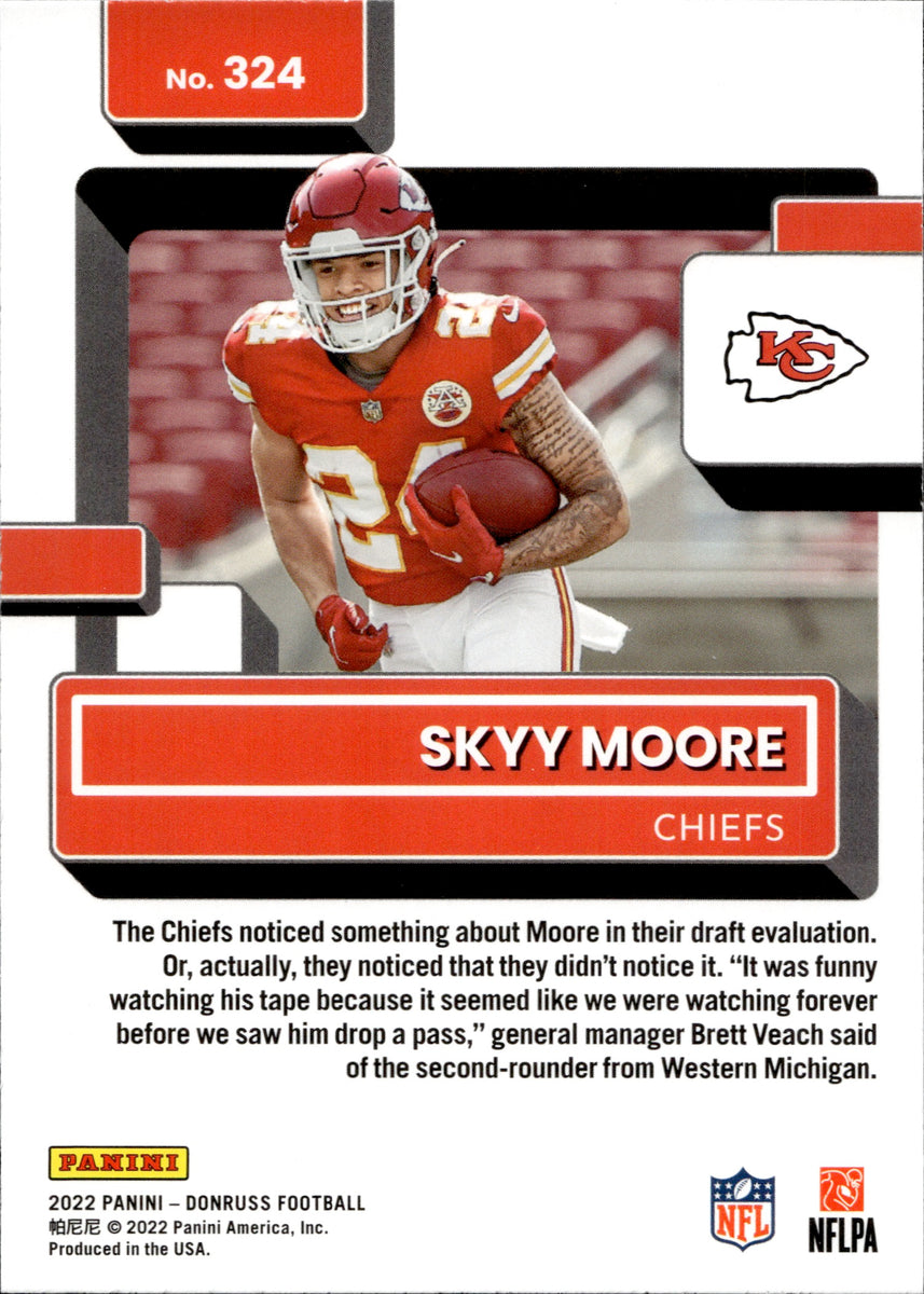 2022 Skyy Moore Panini Donruss PRESS PROOF BLUE ROOKIE RC #324 Kansas