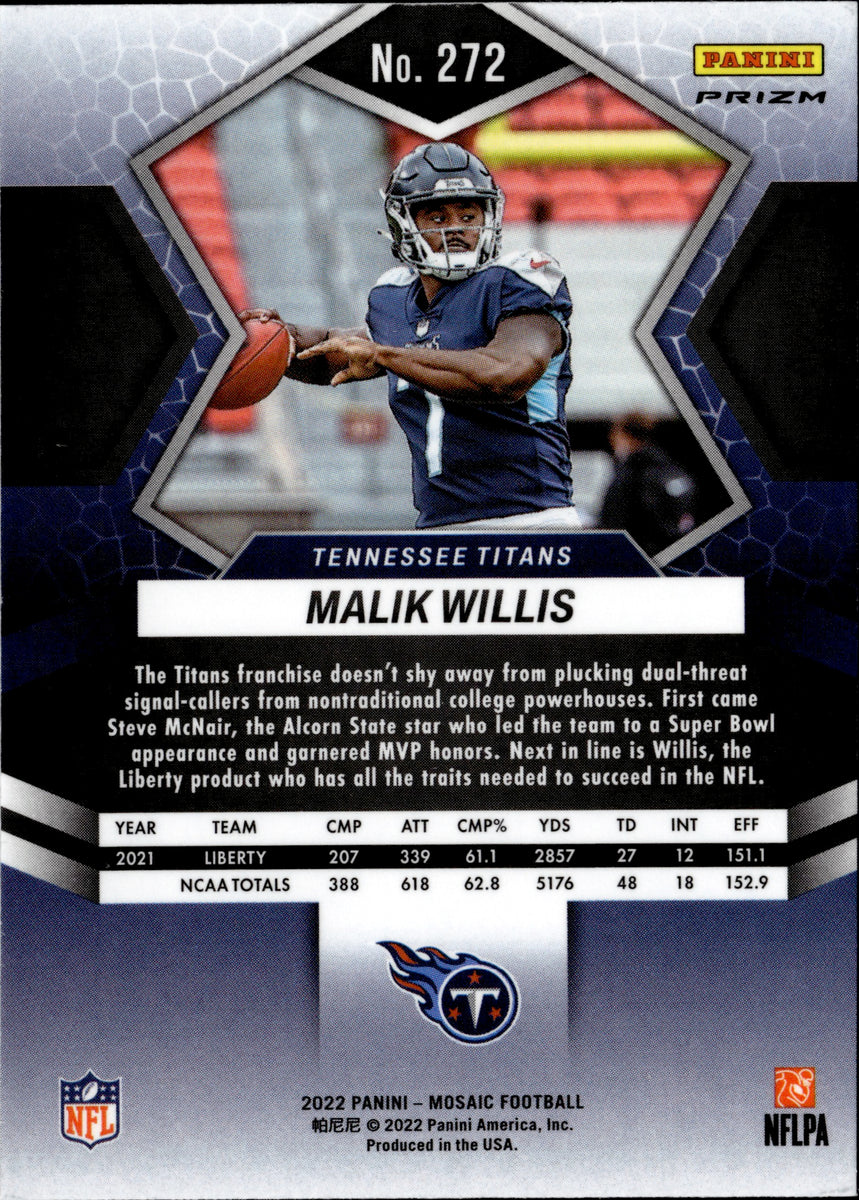 Malik Willis 272 Tennessee Titans Rookie Panini Mosaic -   in 2023