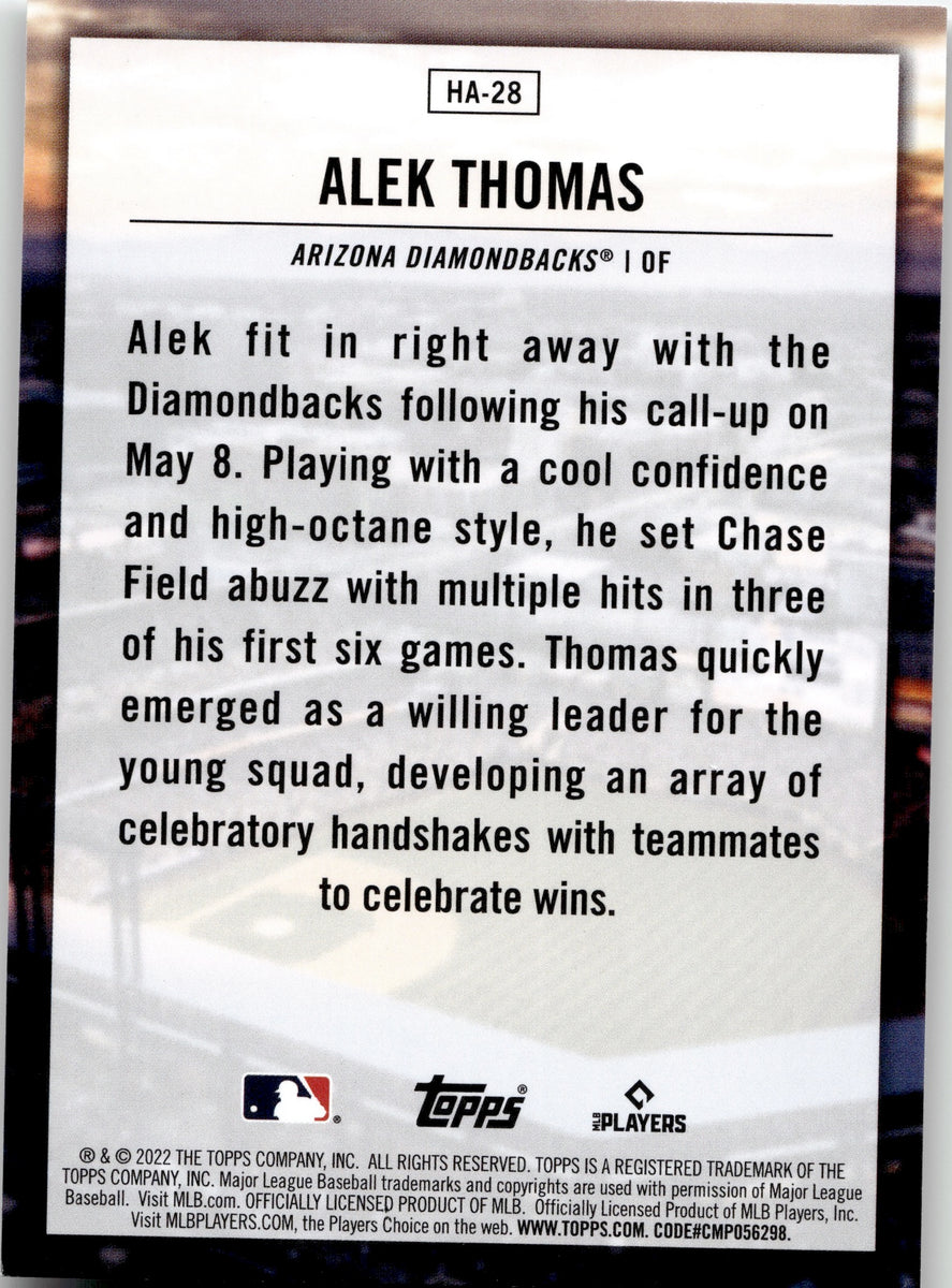 Alek Thomas Signed Official Major League Baseball Arizona