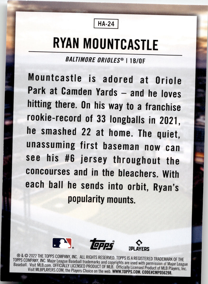 Autographed/Signed Ryan Mountcastle Baltimore White Baseball