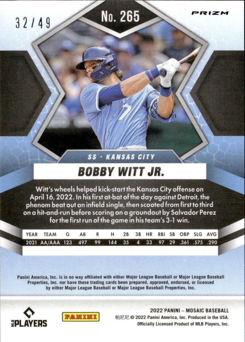 Kansas City Royals: Bobby Witt Jr. 2022 - Officially Licensed MLB