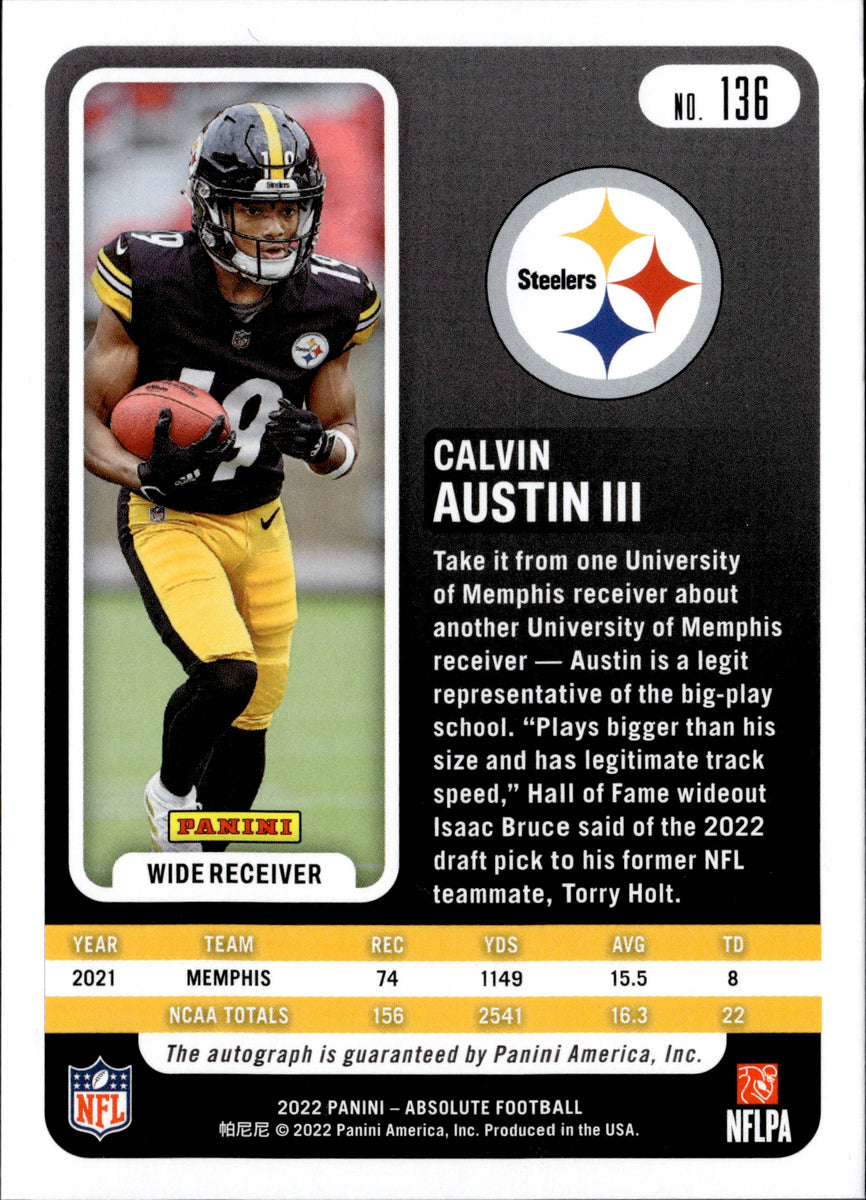 2022 Mosaic - CALVIN AUSTIN III - Orange Reactive Prizm - Steelers Rookie  RC #34