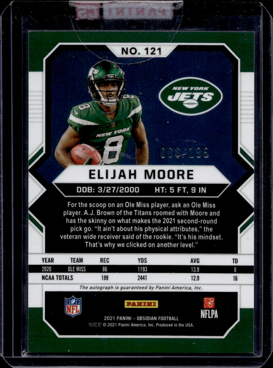 Elijah Moore New York Jets Autographed 2021 Panini Immaculate