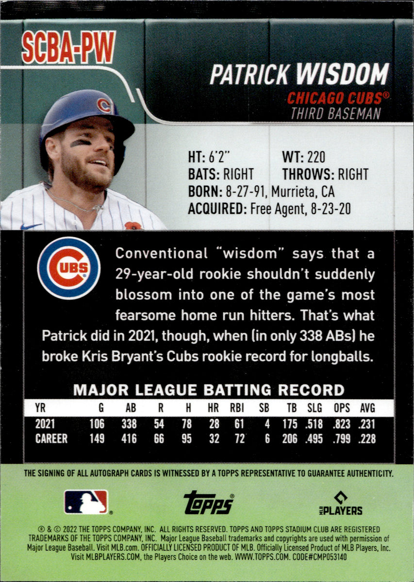 Chicago Cubs: Patrick Wisdom 2021 - Officially Licensed MLB