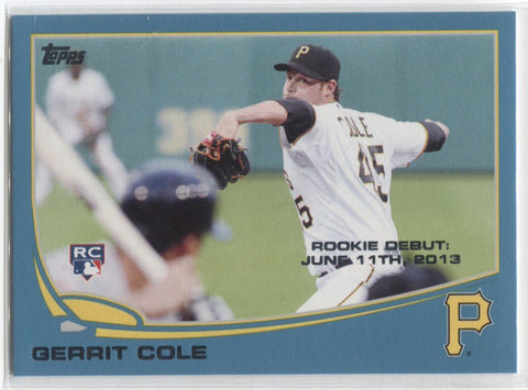 2013 Gerrit Cole Topps Update Series ROOKIE DEBUT BLUE RC #US265 Pittsburgh Pirates